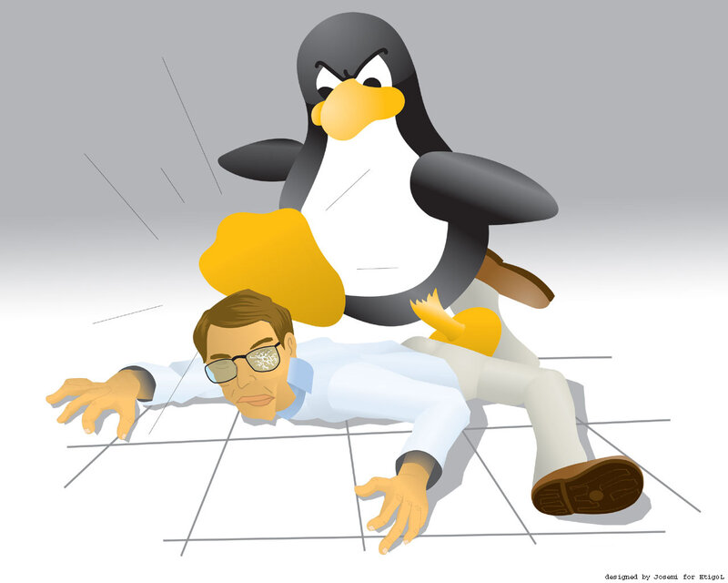 Penguin Attacking Man