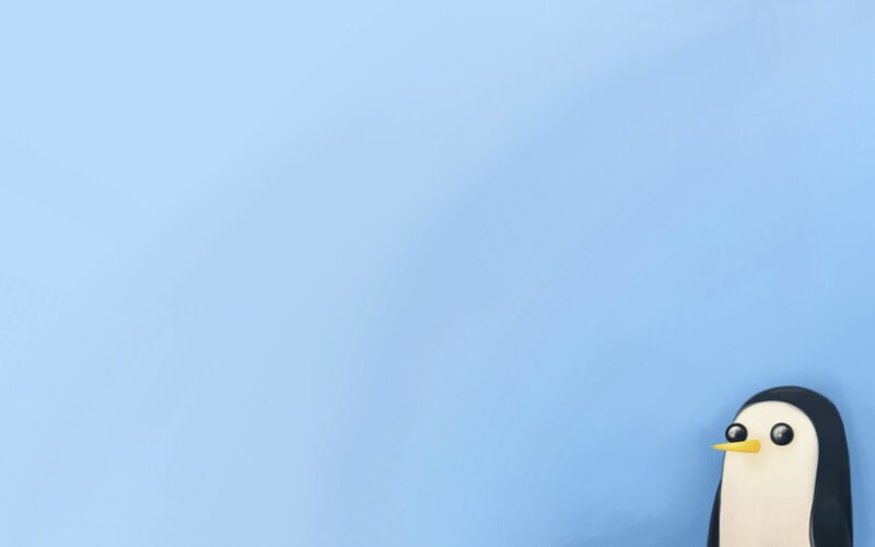Penguin Character — Blue, Calm
