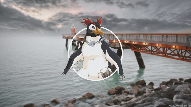 Penguin Character on Pier