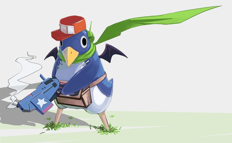 Penguin Character with Gun