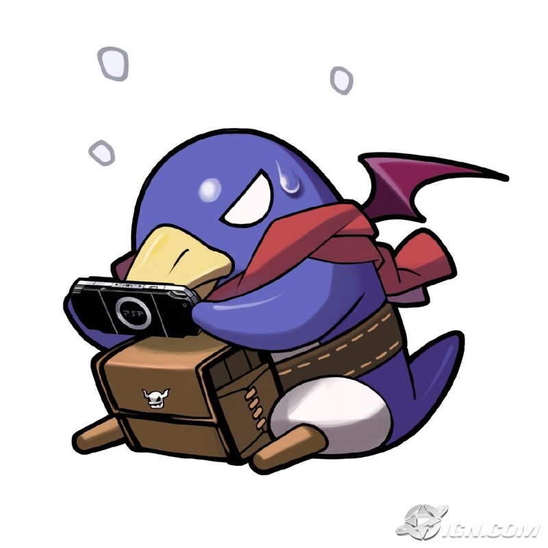 penguin character with psp