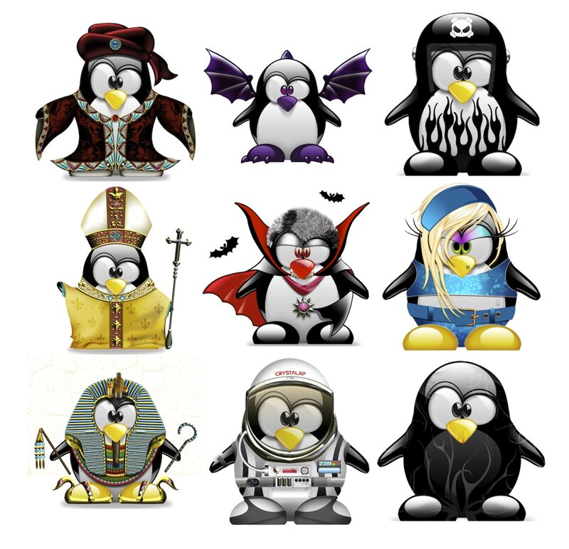 Penguin Characters — Black