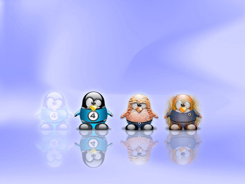 penguin characters in a row
