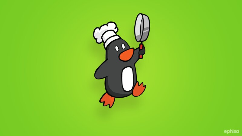 Penguin Chef Holding Pan
