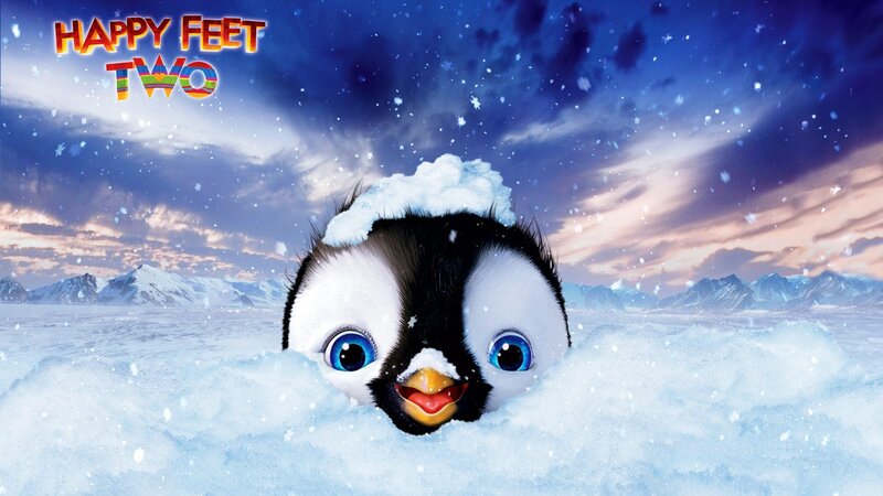 Penguin Chick in Snow — Blue