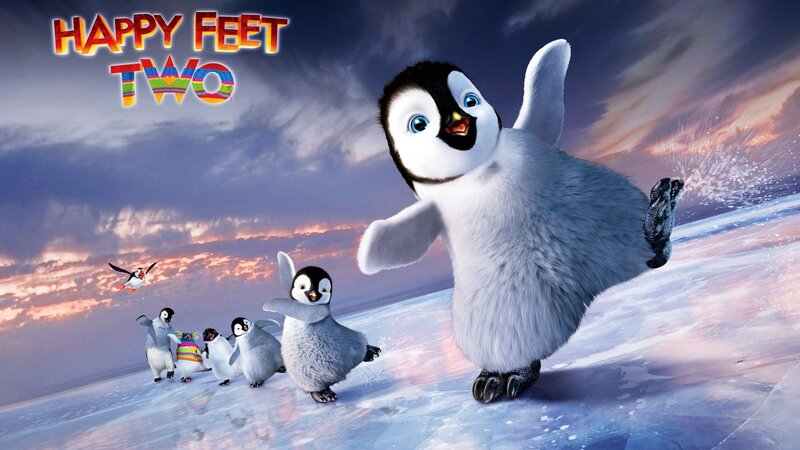 Penguin Chick on Ice — White, Playful, Sunset, 3d Render