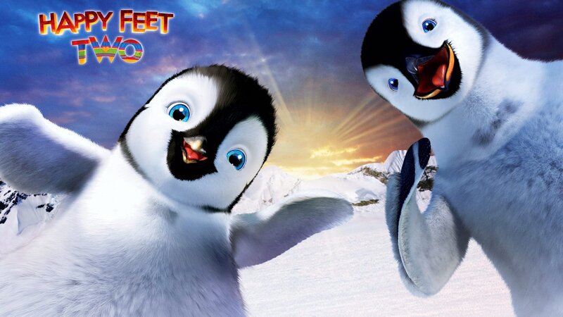 Penguin Chicks in Snow — White, Joyful