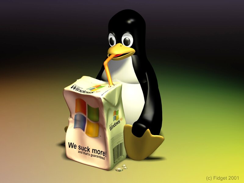 Penguin Drinking Juice — Black, Humorous, 3d Render, Juice Box, Straw, Windows Xp