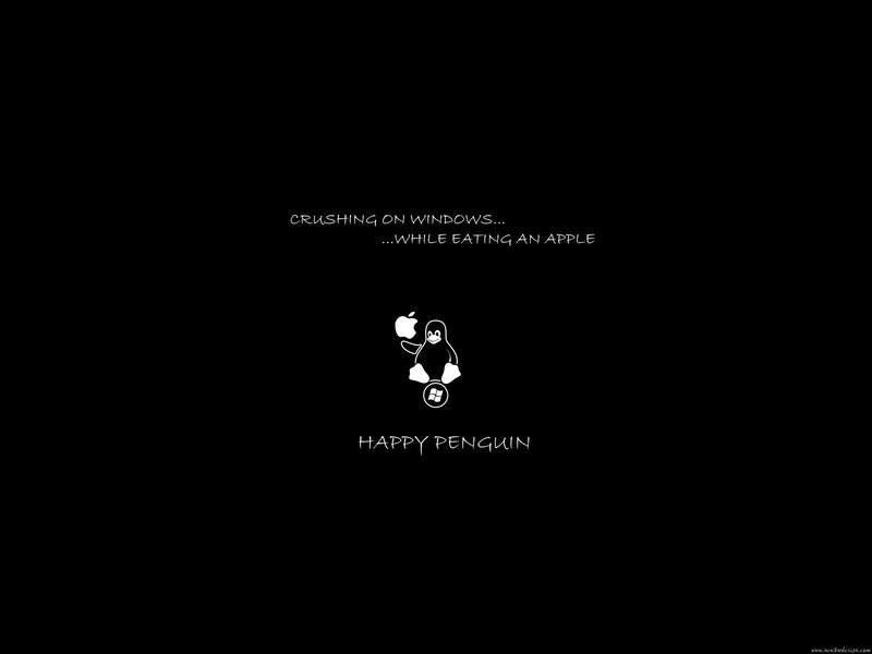 Penguin Eating Apple