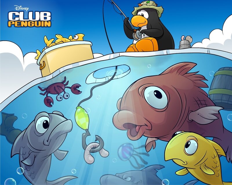 Penguin Fishing on Boat