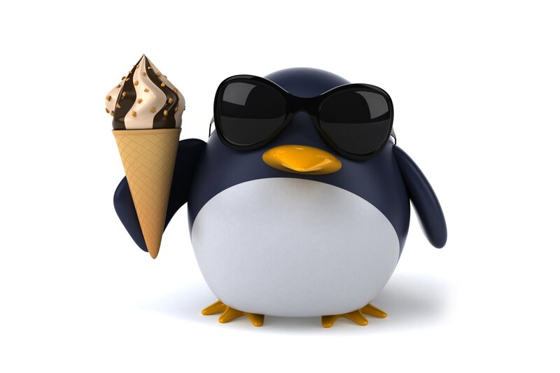 Penguin Holding Ice Cream