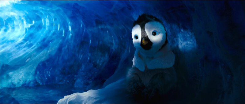 penguin in ice cave
