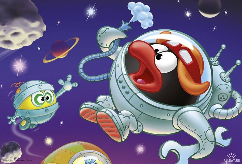 Penguin in Space Suit — Purple