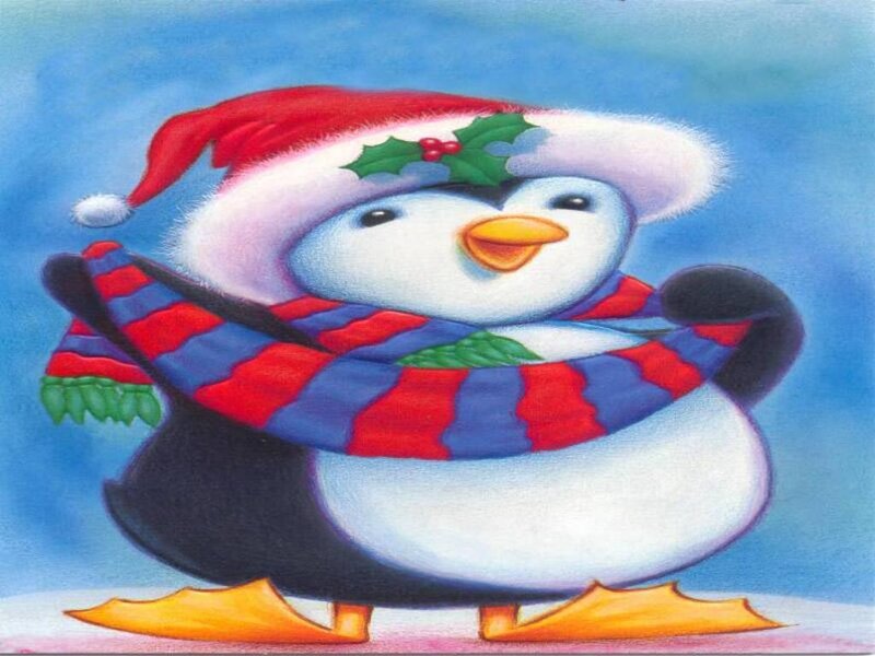 Penguin in Winter Hat