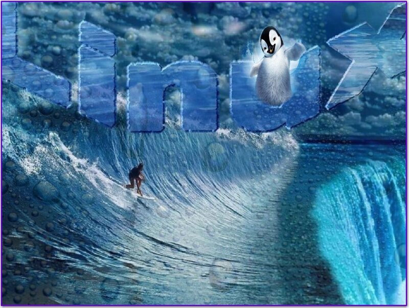 Penguin on a Wave