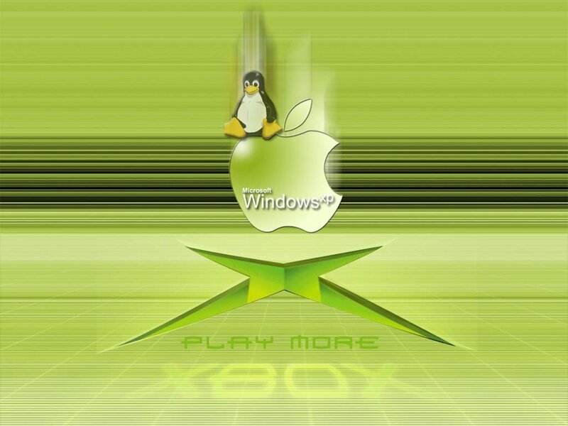 Penguin on Apple Logo