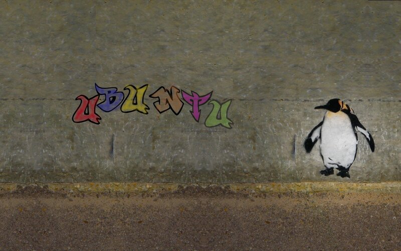 Penguin on Concrete Wall