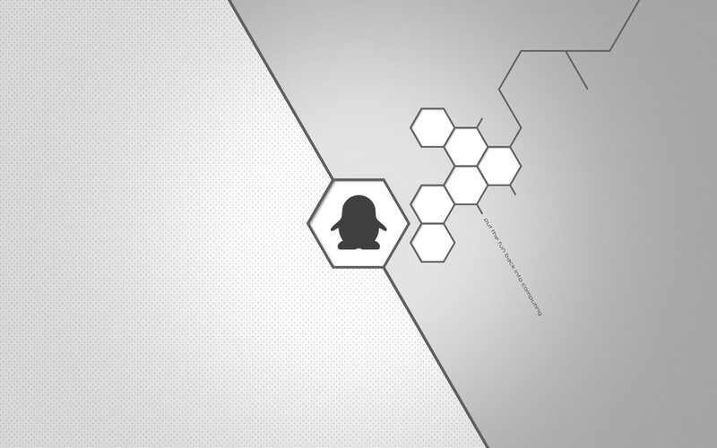 penguin on hexagon background