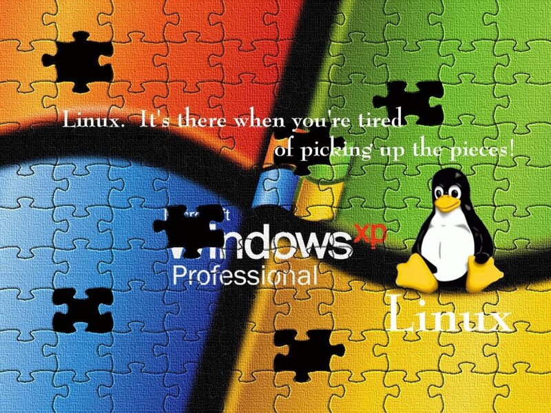 Penguin on Puzzle — Green, Humorous