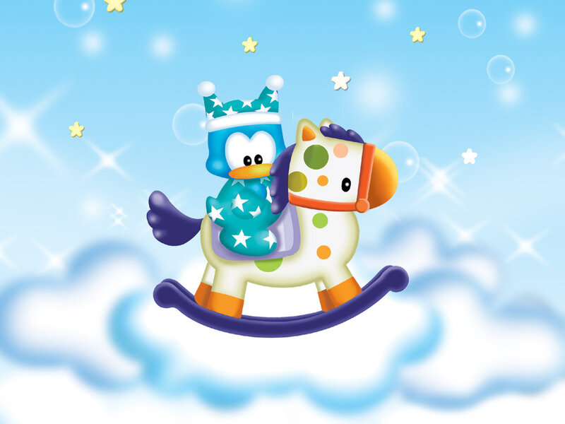 penguin on rocking horse