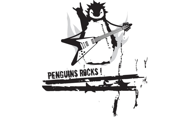 Penguin Playing Guitar