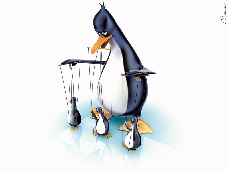 Penguin puppet master