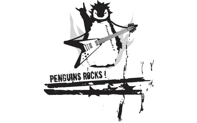 Penguin Rock Star Design