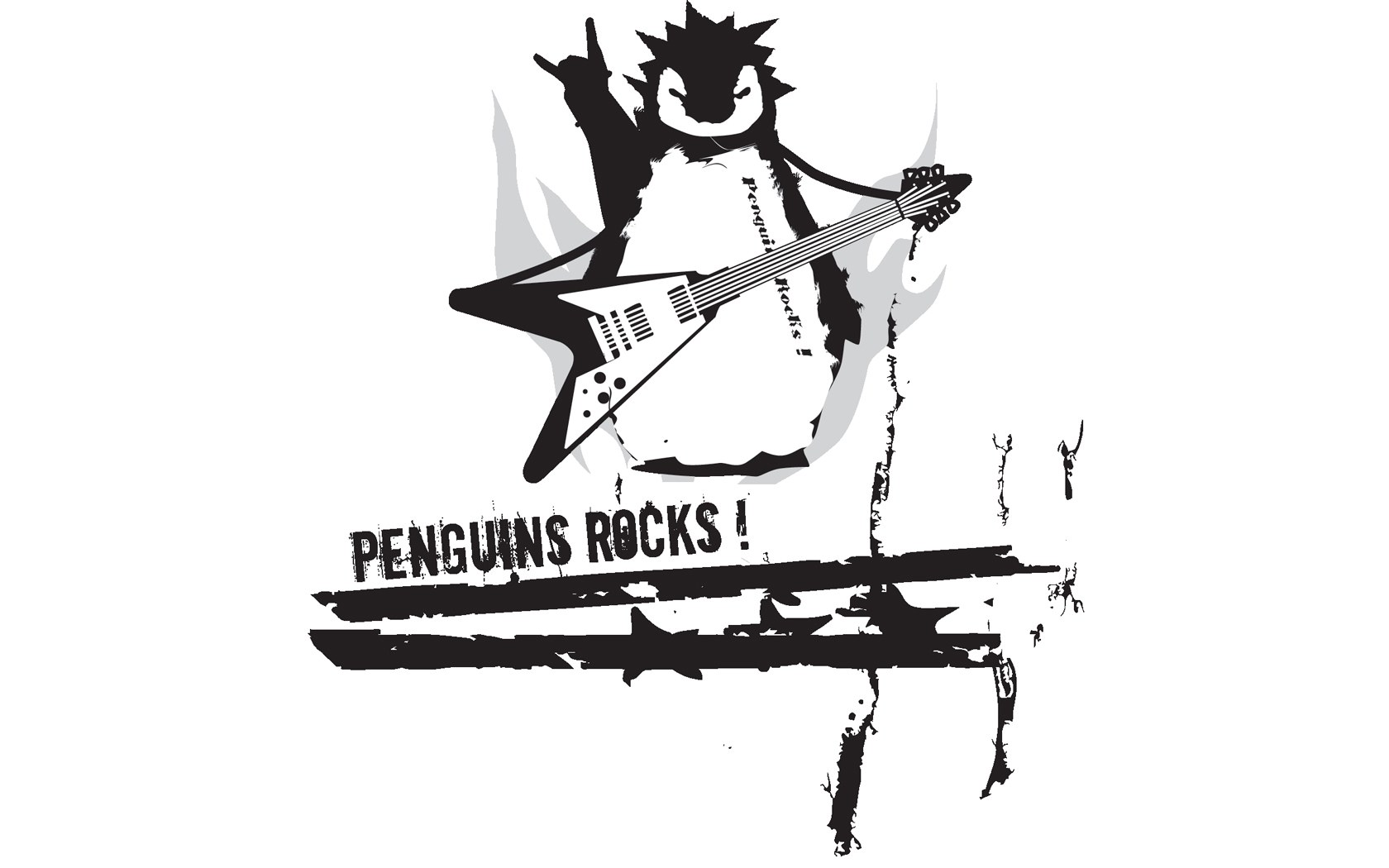 Penguin Rock Star Design