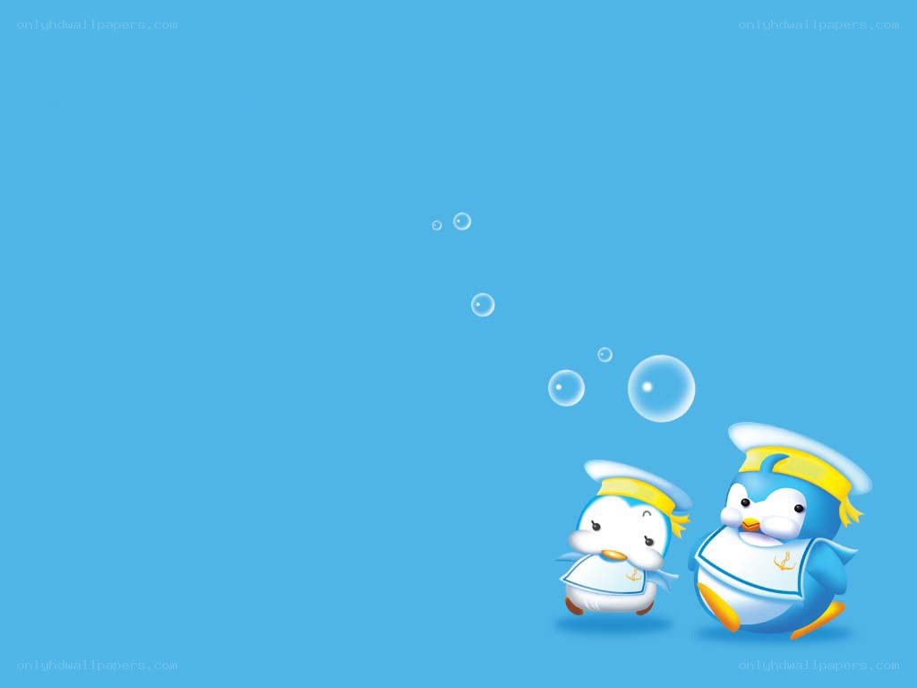 penguin sailors on blue background