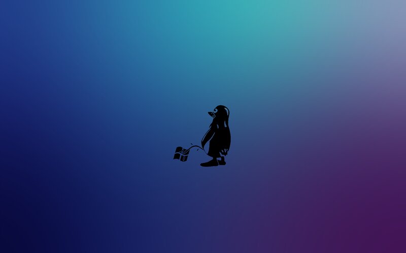 Penguin Silhouette — Blue