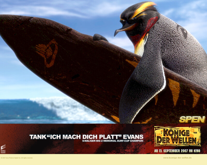 Penguin surfer character