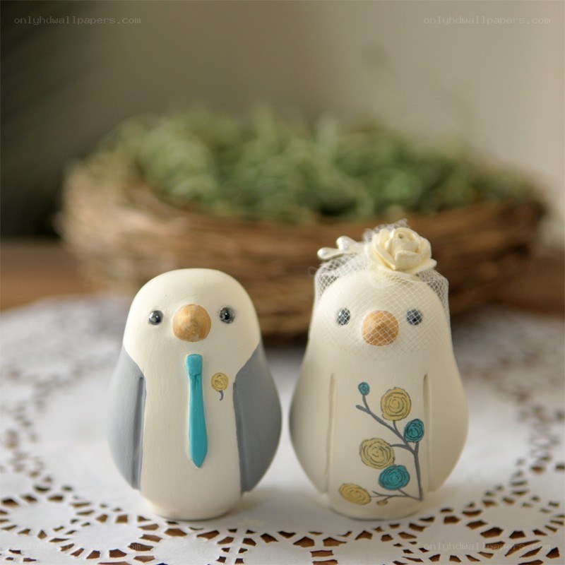 penguin wedding cake toppers