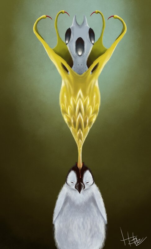 Penguin with Alien Creature