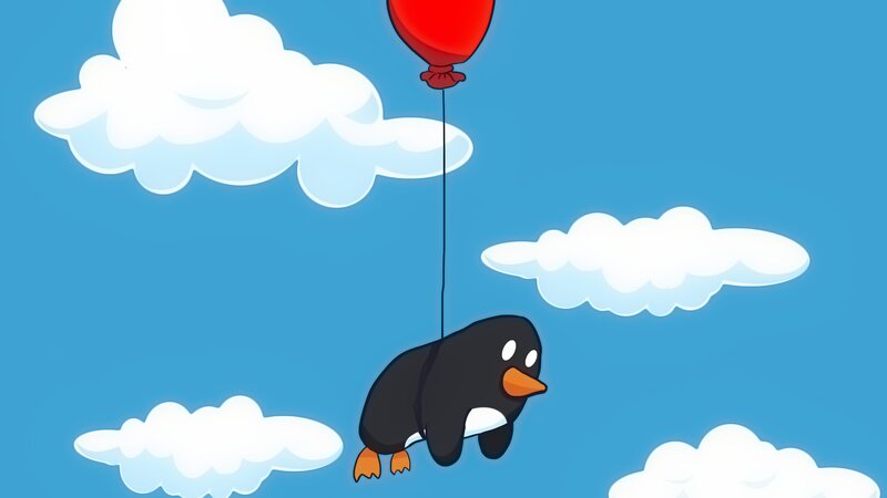 Penguin with Balloon