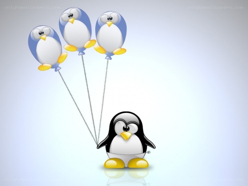 penguin with balloons