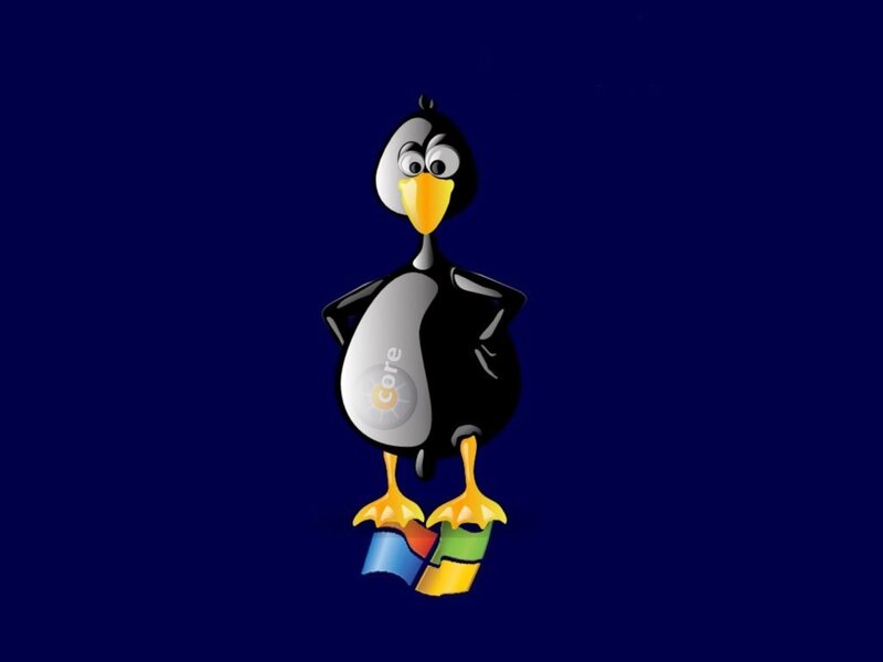 penguin with core logo