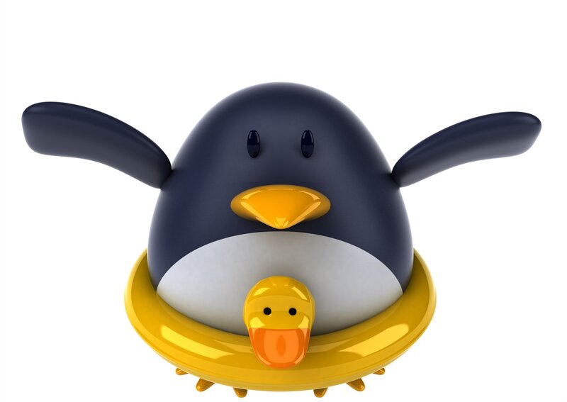 Penguin with Duck Toy