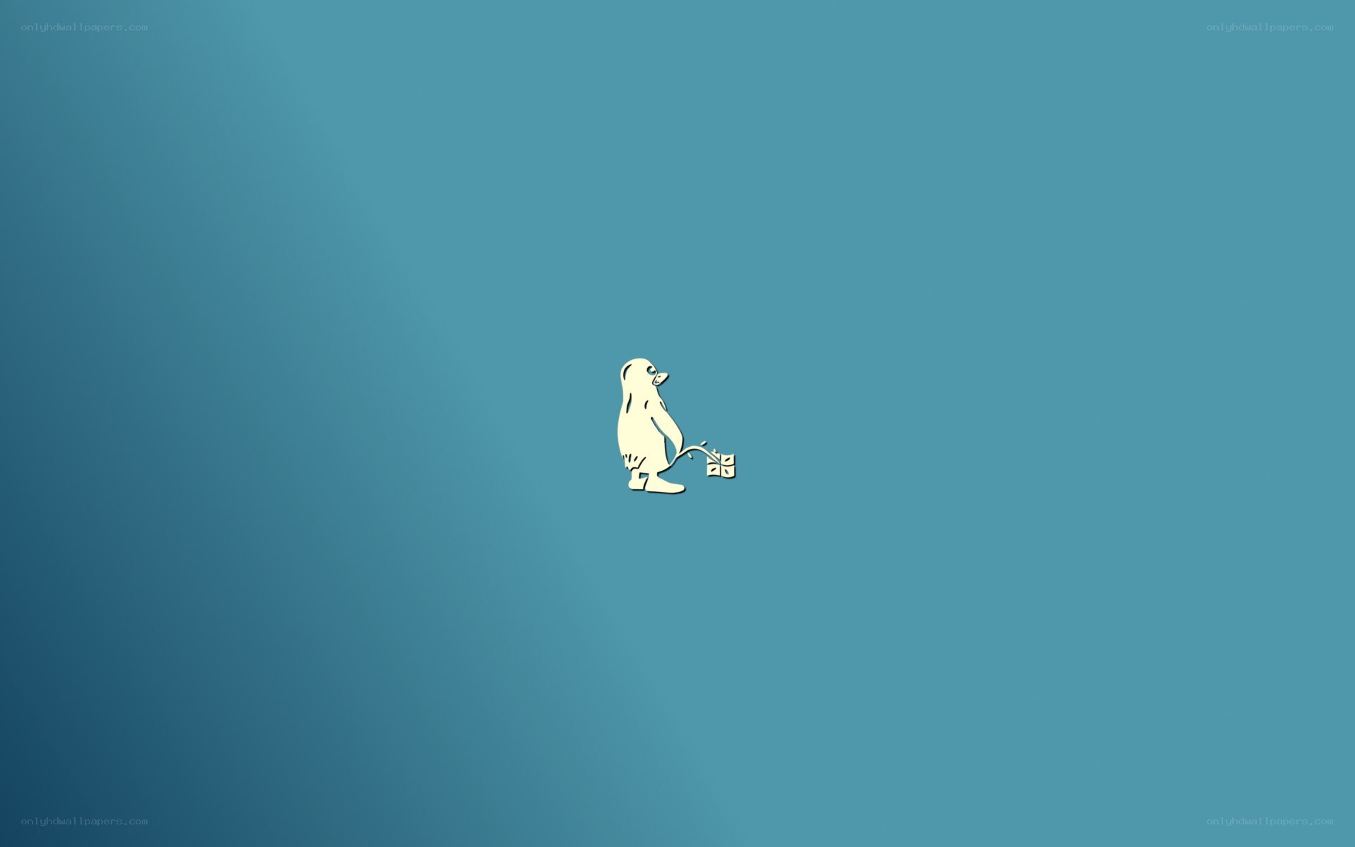 penguin with gift box