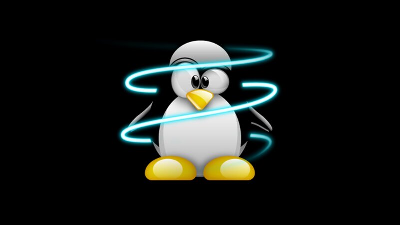 Penguin with Glowing Rings