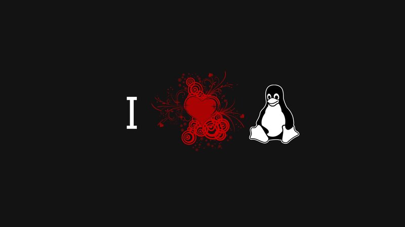 Penguin with Heart Symbol — Black