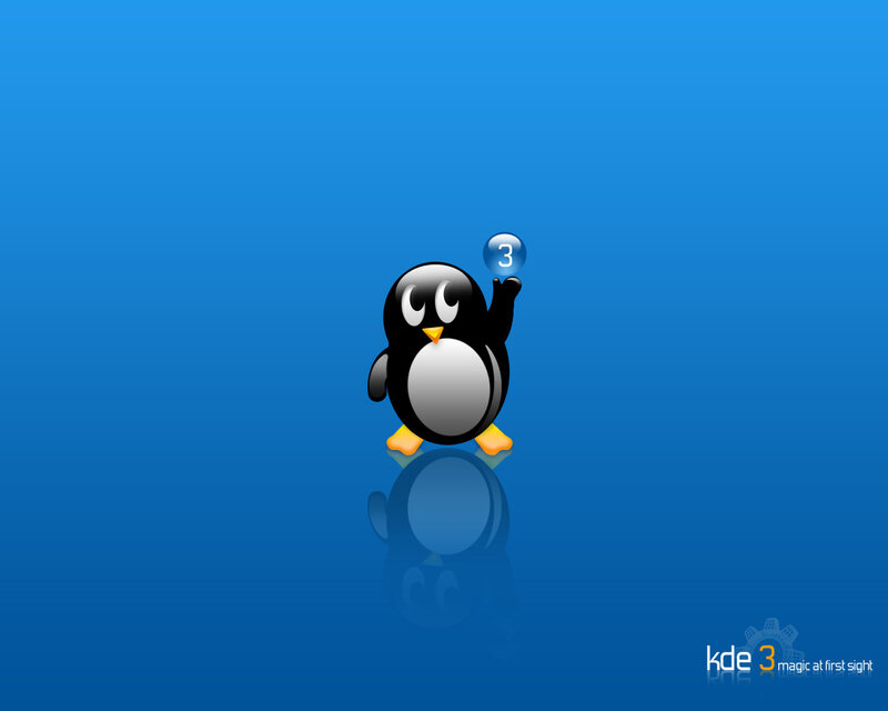 Penguin with KDE 3 logo