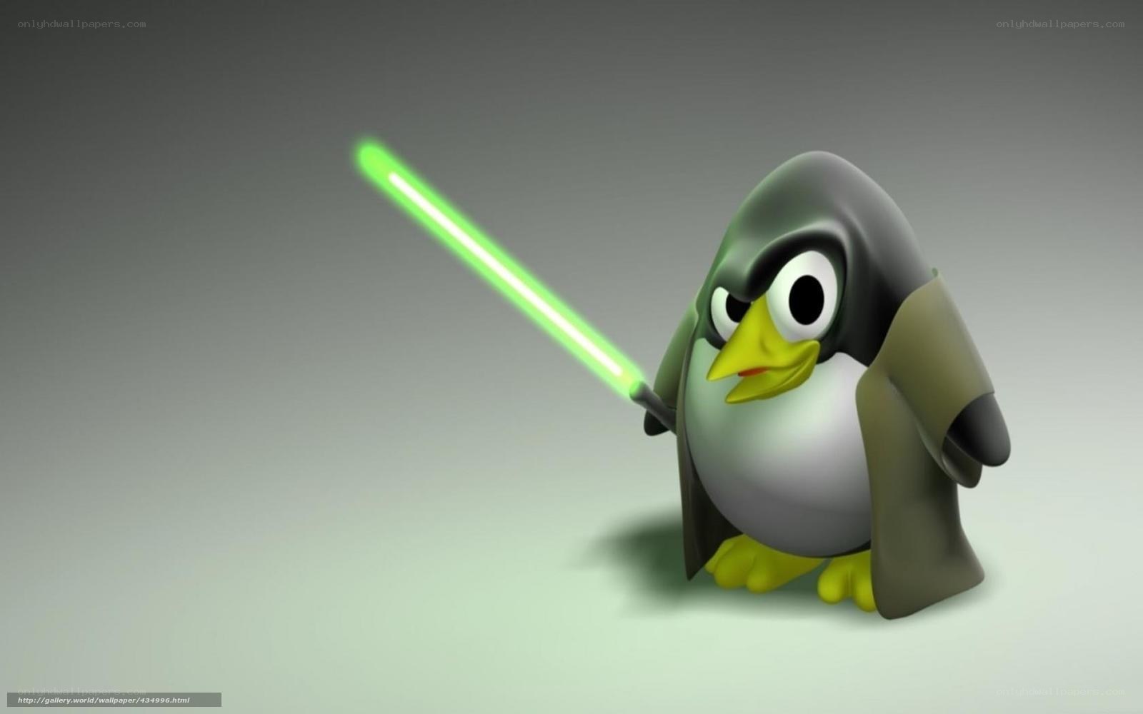 penguin with lightsaber