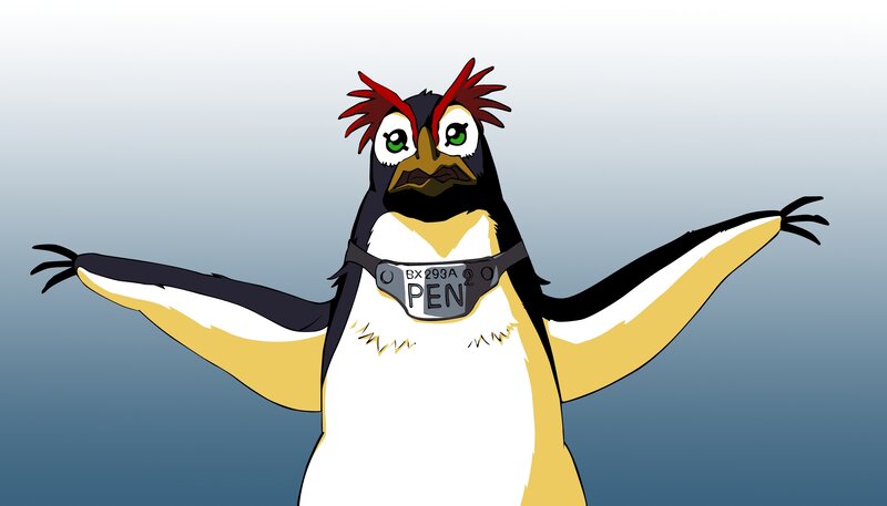 Penguin with Red Crest