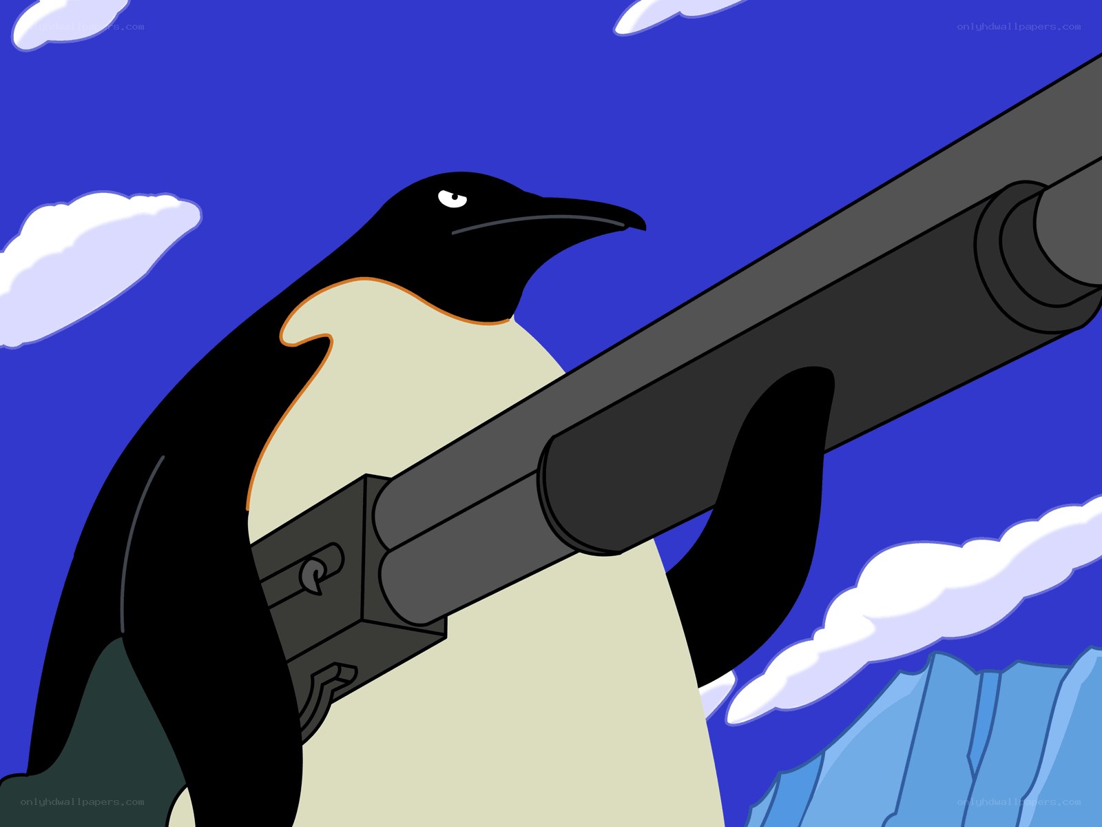 penguin with shotgun