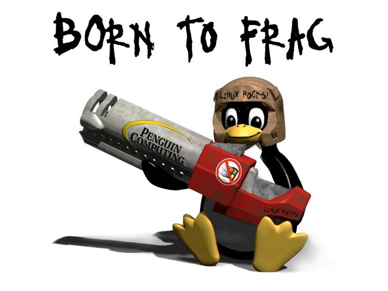 Penguin with Weapon — Black, Aggressive