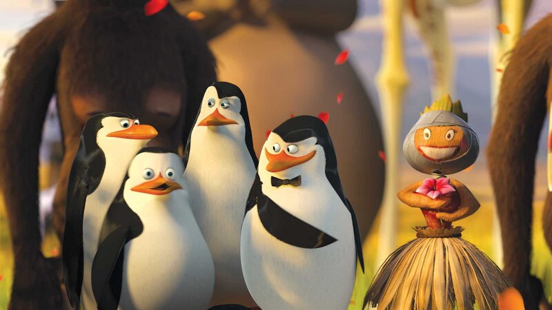 penguins and a hula dancer