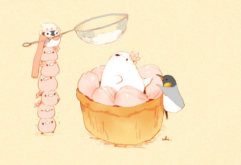 Penguins and Polar Bear