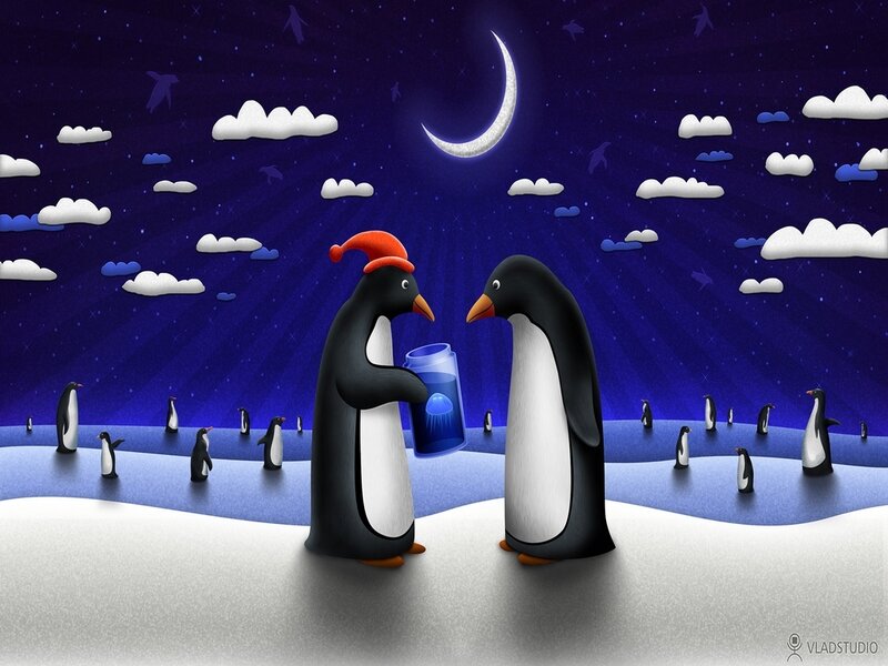 Penguins at Night
