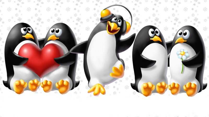 Penguins Holding Hearts