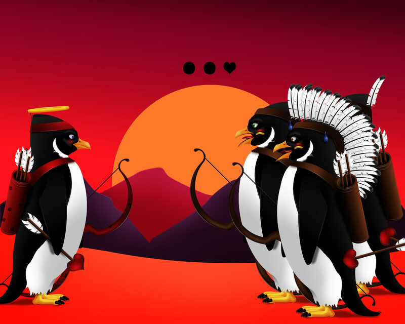 penguins in a duel